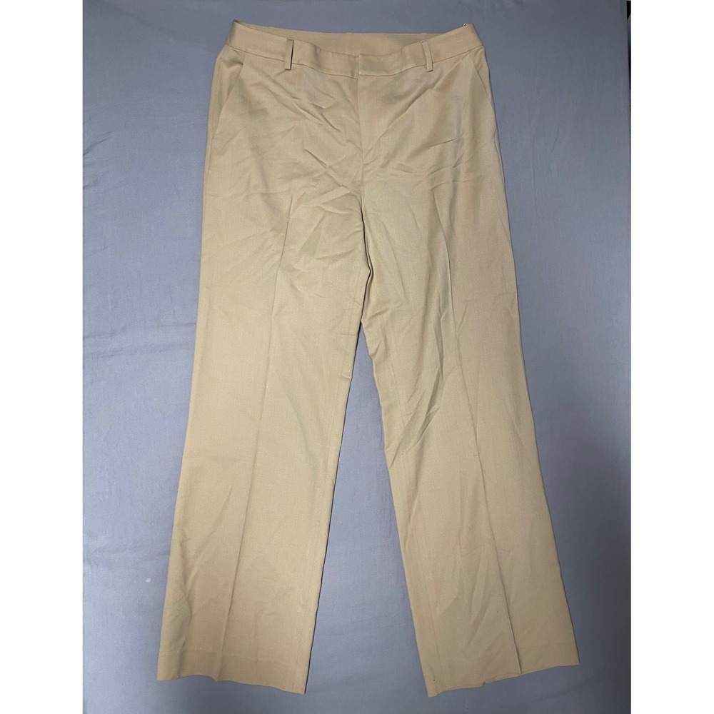 Lauren Ralph Lauren Tan Beige Wool Blend Straight Leg Dress Pants Womens 12